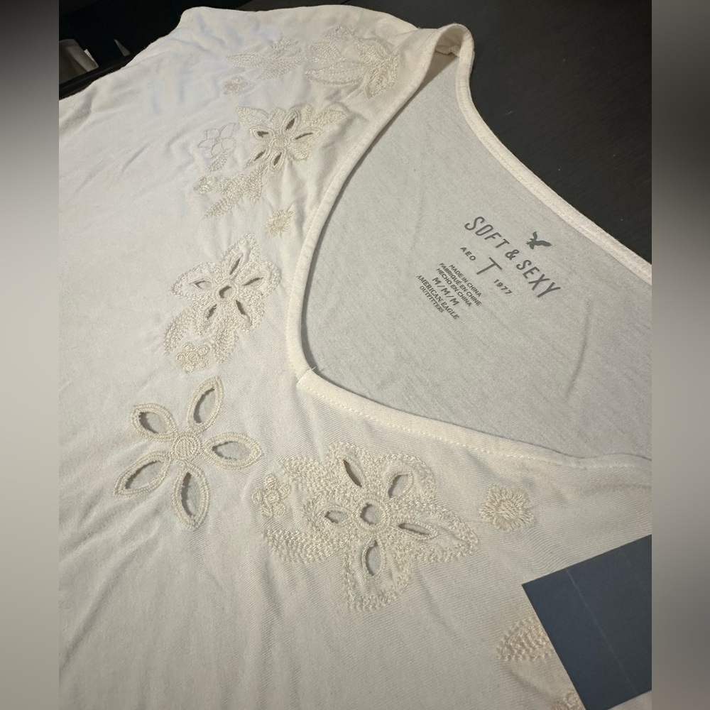 NWT! AEO Embroidered Tshirt sz M